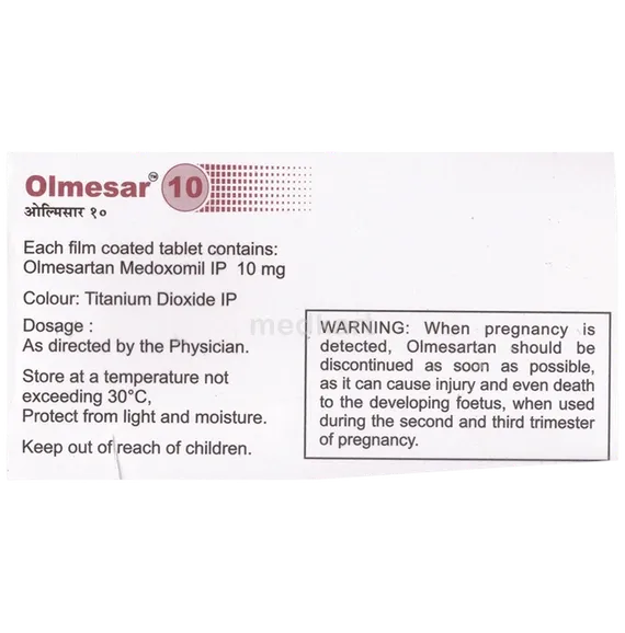 olmesar 10mg tablet 15's